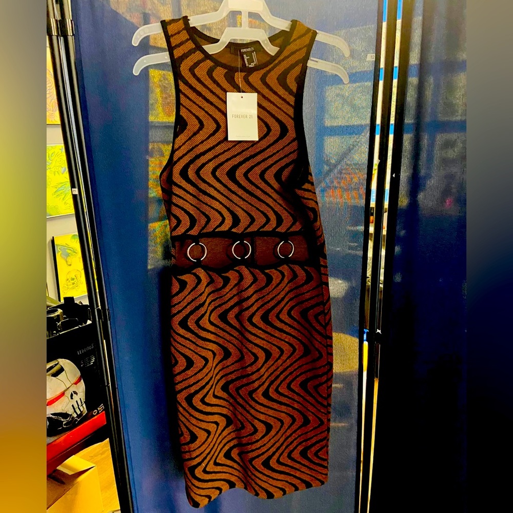 Knit Dress brown and black